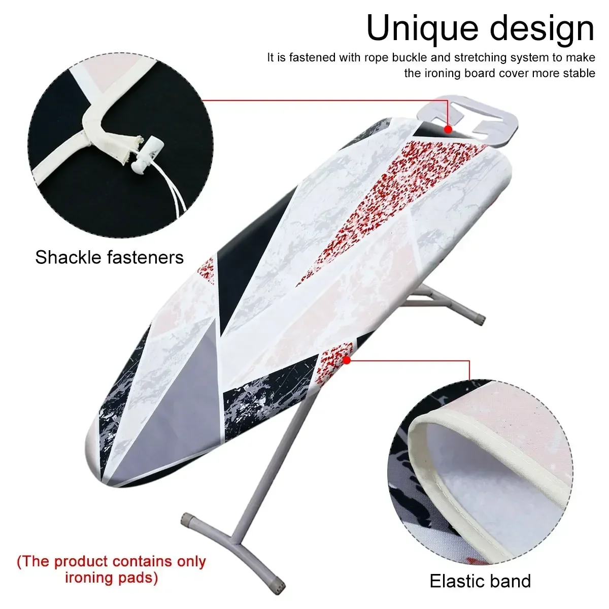 Ironing Board Cover Scorch Resistant, Extra Thick Cotton Iron Cover with Padding Heat Reflective Heavy Duty Pad Approx 140x50cm