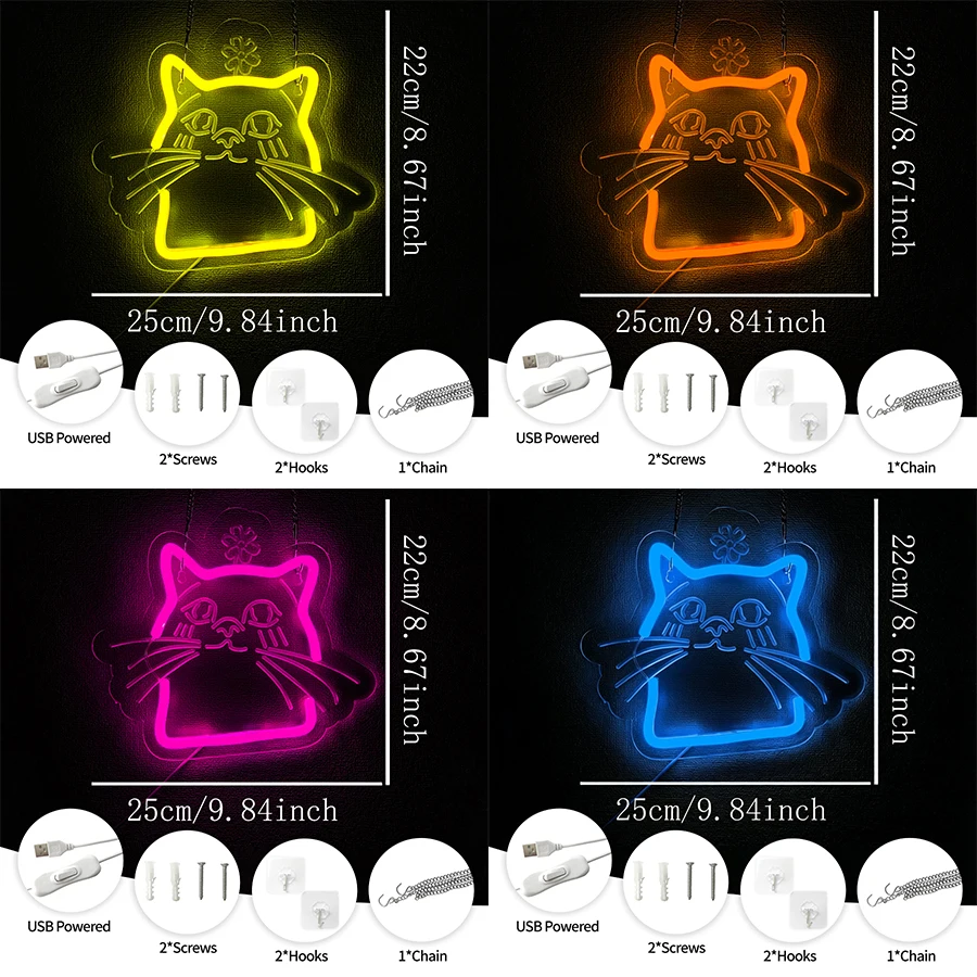 Lampu Neon LED Kucing Lucu, Ik - Party Games Shop ulasan dan harga