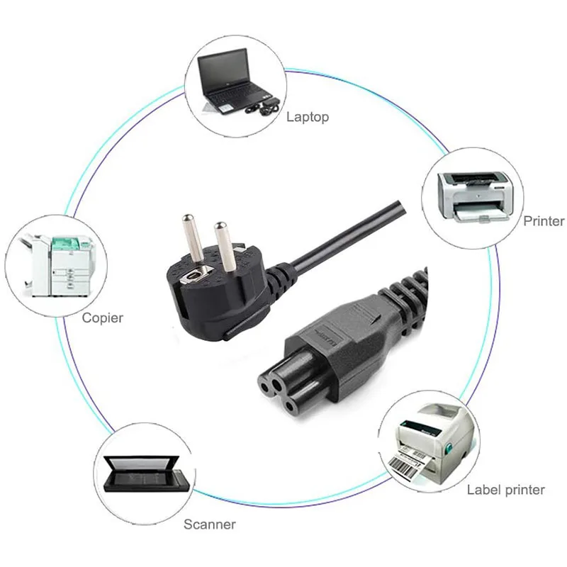 Cargador Universal de 3 pines para ordenador portátil, Cable adaptador de corriente para HP, Dell, Toshiba, Sony, ASUS, Lenovo, Samsung, notebook, 1,5 M, UE, EE. UU.