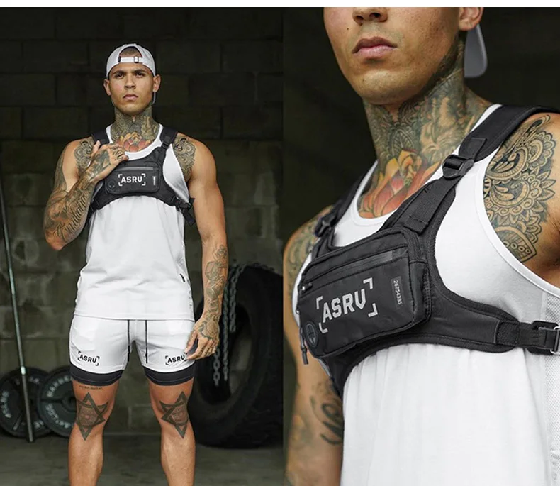 Taktische Brusttasche für Herren, Outdoor-Gym-Weste, reflektierende Sicherheitstasche, wasserdichte Brusttasche, multifunktionale Herren-Handytasche, lässige Sporttasche – Detail 1