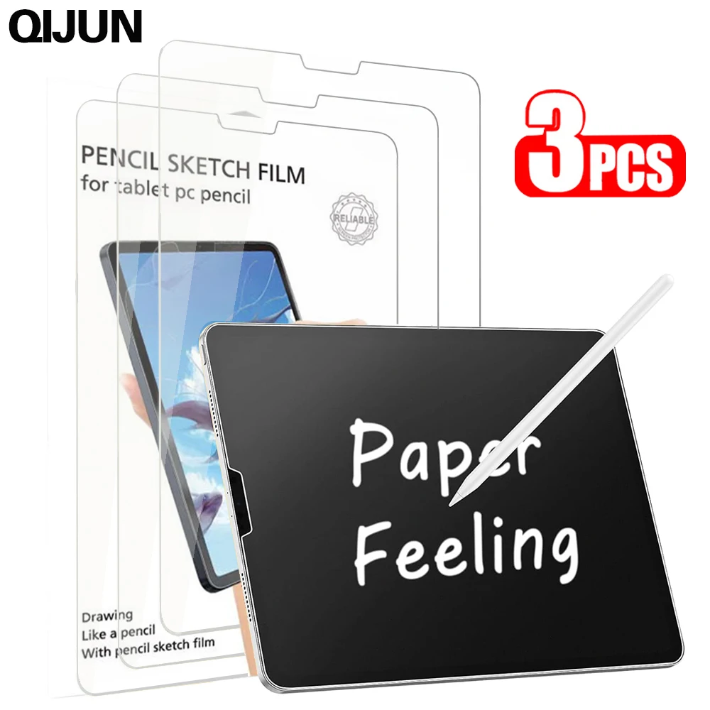 3Packs Paper Film Screen Protector For iPad 5th 6th 7th 8th 9th 10th gen For iPad Air 1 2 3 4 5 6 11 13 2024 Pro 11 13 2024 Film