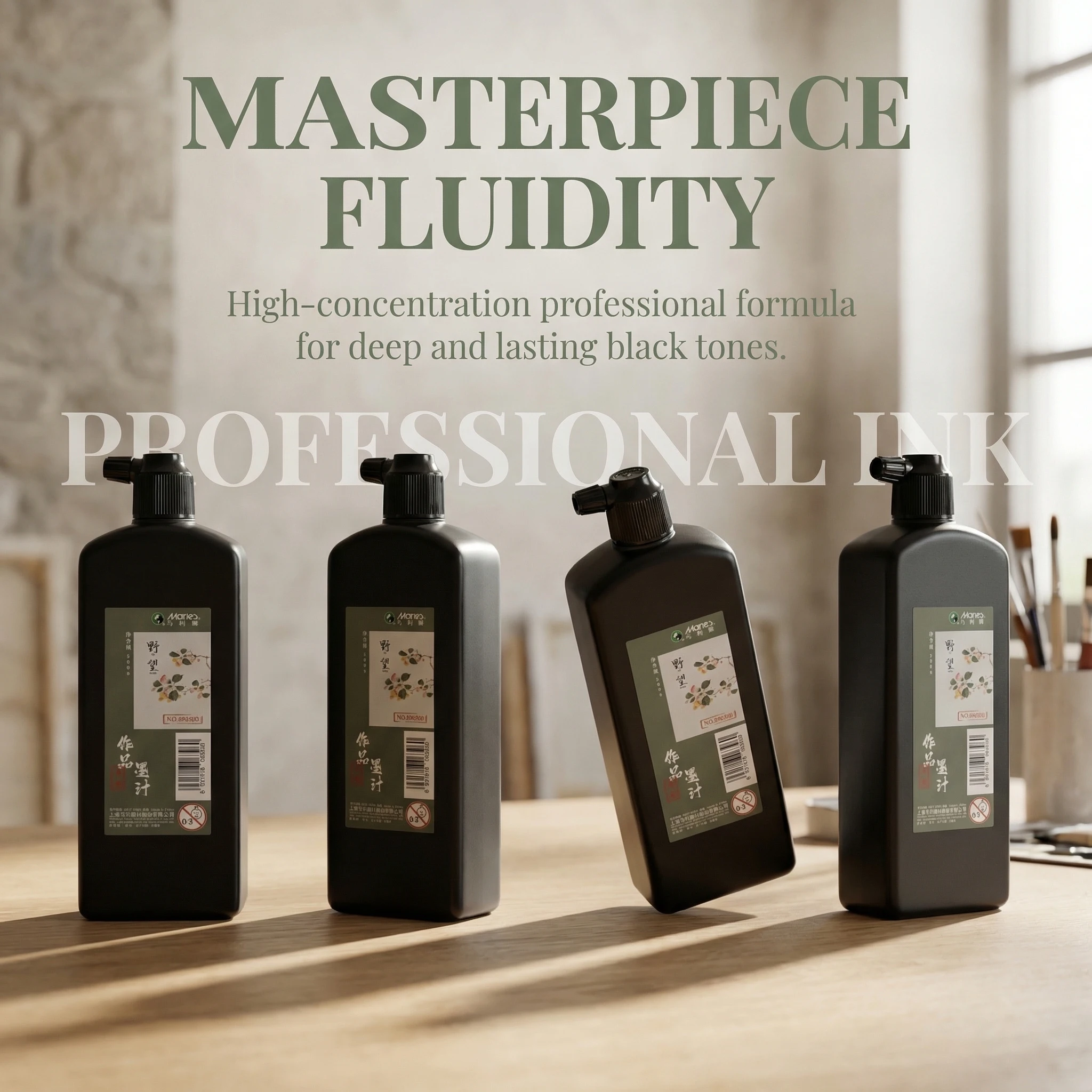 Marie's 1 Stück 100g/250g/500g Super Dickflüssige Chinesische Tinte für Kalligraphie Große Flasche Malerei-Kunstbedarf Traditionelle Chinesische Arbeiten – Detail 1