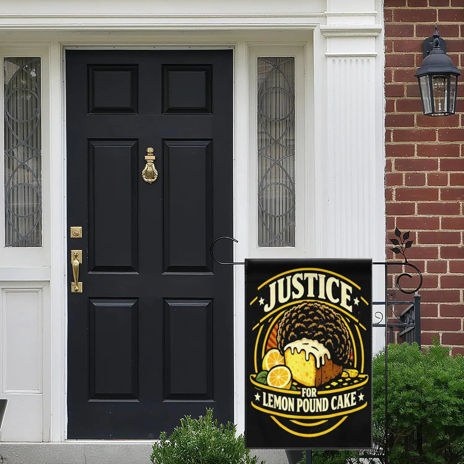 Lemon Pound Cake Afro Justice for Lemon Pound Cake Afro Man Flag Vintage Style House Flag for Porch, Garden, or Farmhouse De AAS