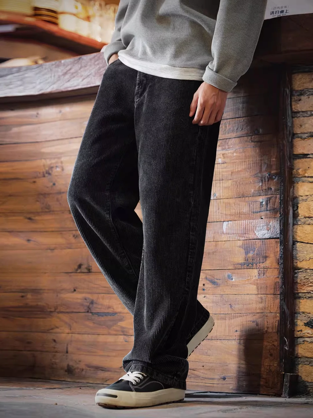 

Мужские джинсы из вельвета в американском ретро-стиле, большие размеры, прямой крой, повседневные, из хлопка, весна-осень, новинка, свободный крой