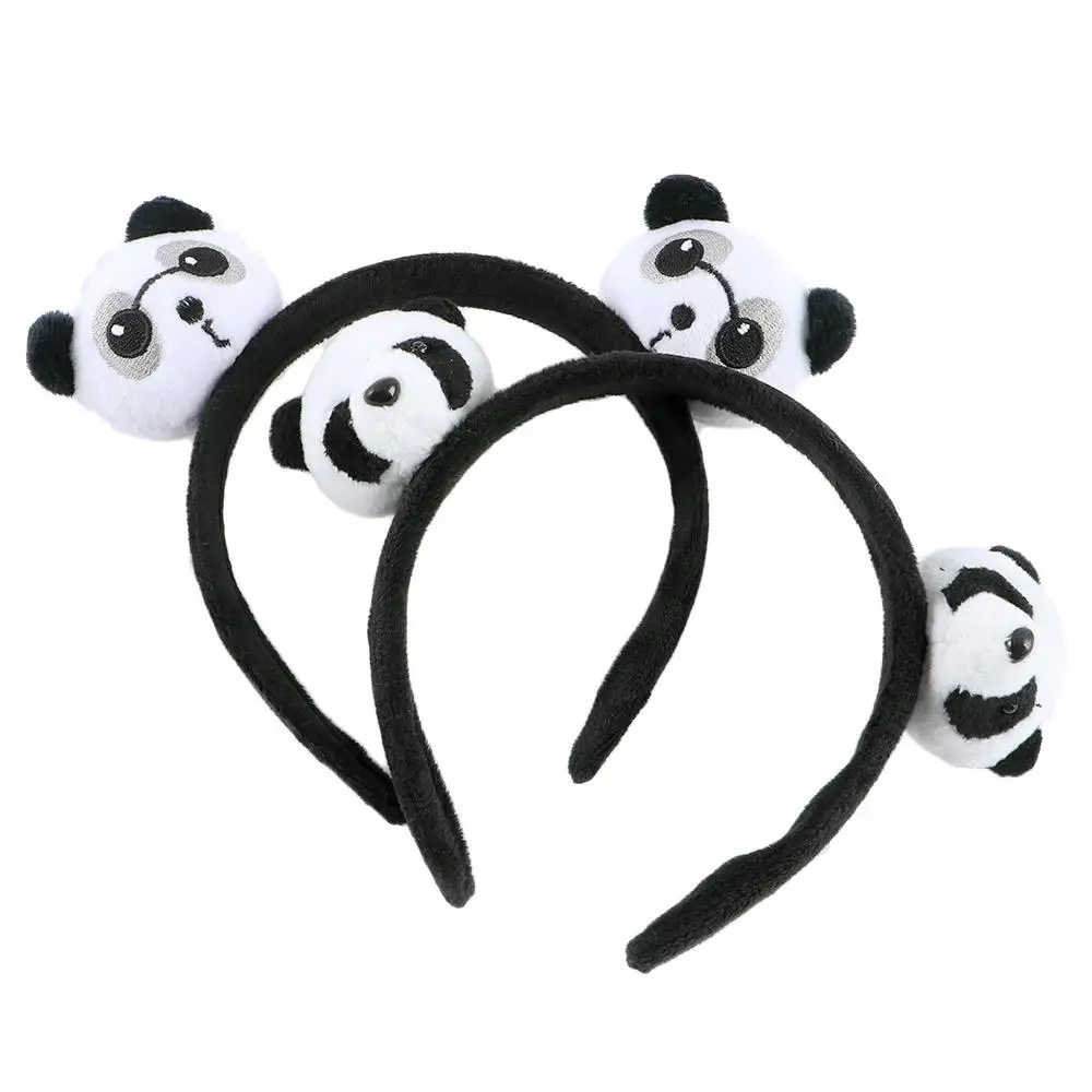 Wash Face Hair Band 3D Animal Head Doll Cartoon Design Korean Style Hair Wear Women Hair Accessories Panda Scrunchies Plush