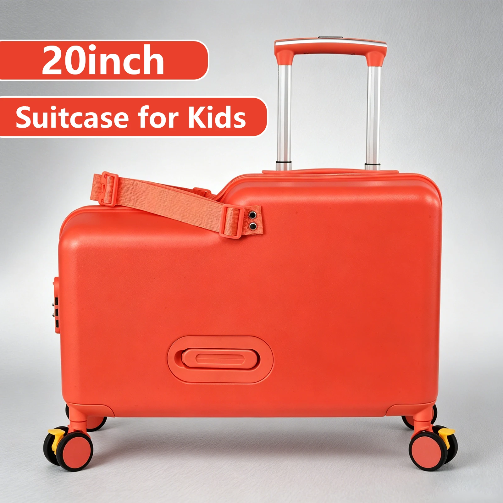 

20 Inch Cycling Suitcase, Child Seat, Luggage With Wheels, Suitcase With Pull Rod For Both Sitting And Riding, Equipped With Foot Pedal And Password Lock, Suitable For Travel And Camping