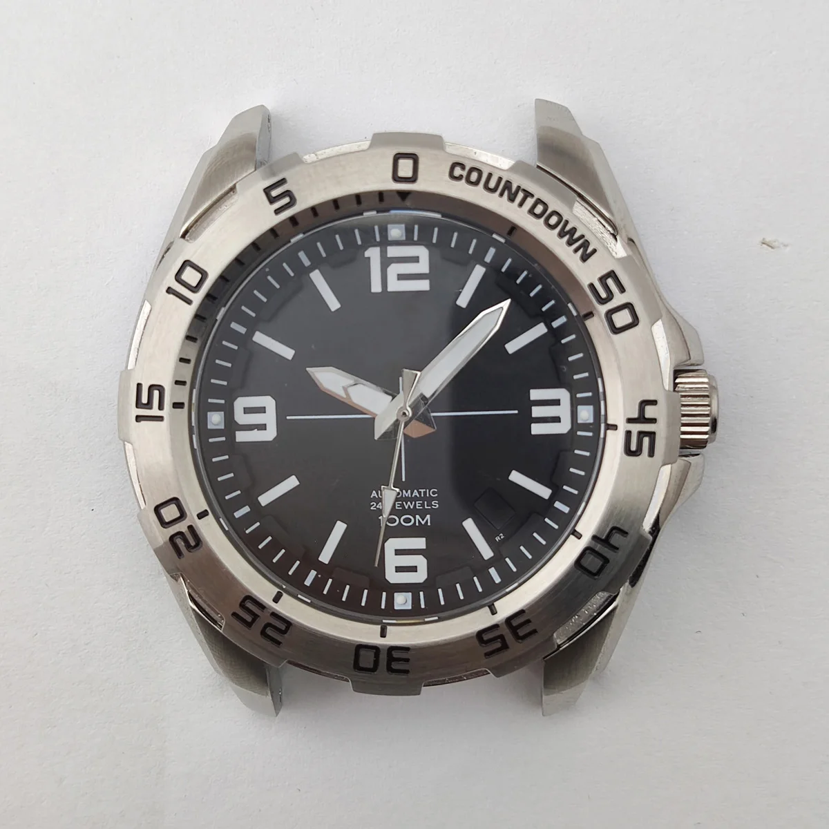 Nh35 시계 케이스, nh35, nh35, 다이얼, 사파이어 유리, NH35, NH36 시계, 스테인레스 스틸 시계 액세서리, 커스텀 로고 다이얼, 44 mm