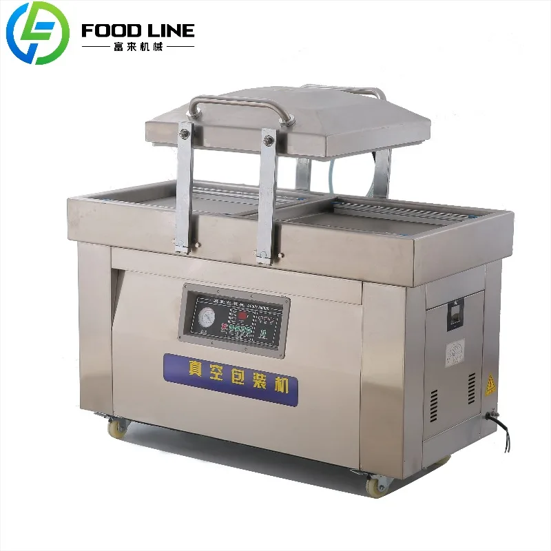 Máquina de embalagem a vácuo de câmara dupla de alta precisão para preservação de alimentos em grãos de café
