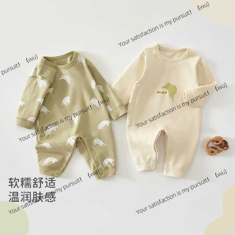 

Детский комбинезон из чистого хлопка без костей, весенне-осенняя одежда для скалолазания с длинными рукавами для новорожденных