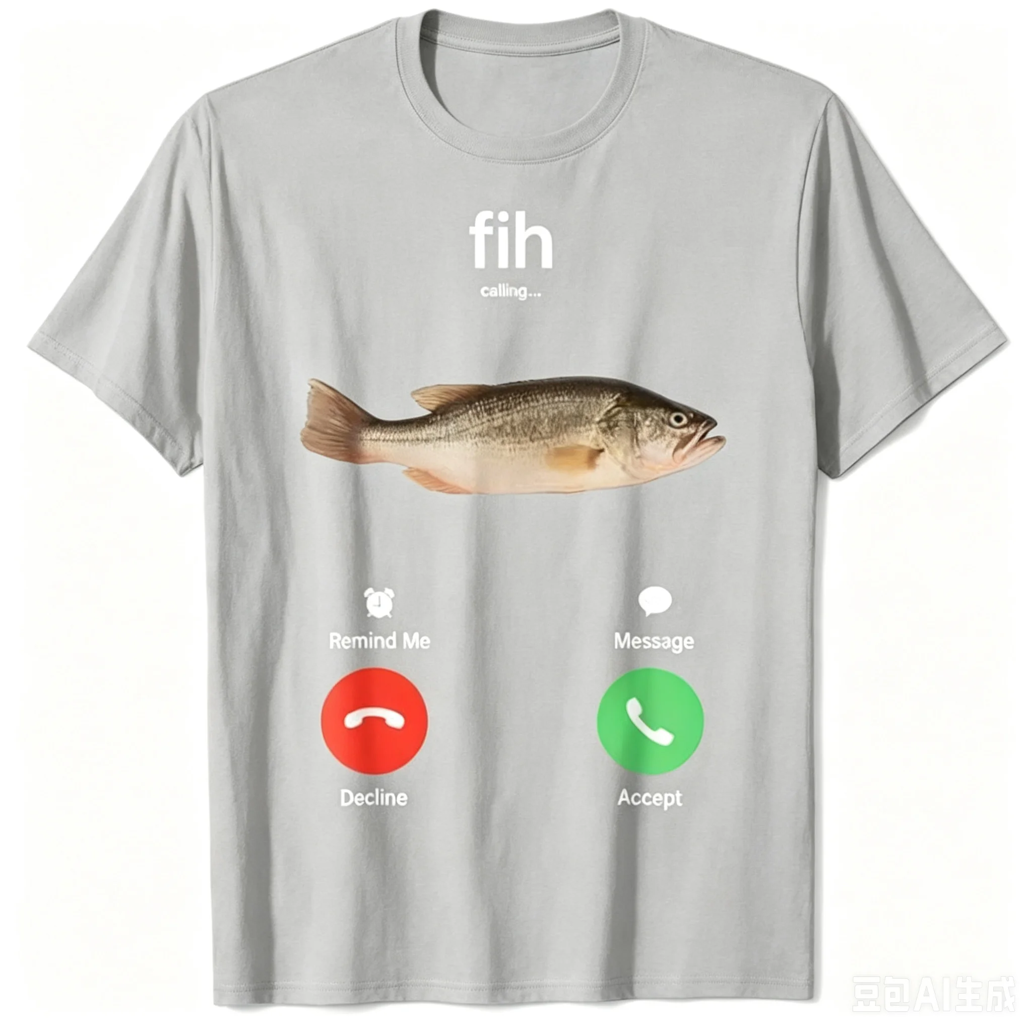 Fih Calling Remind Me Message Decline Accept Phone Call Fish T-Shirt Funny Fishman Graphic Outfit Short Sleeve Blouses Novelty