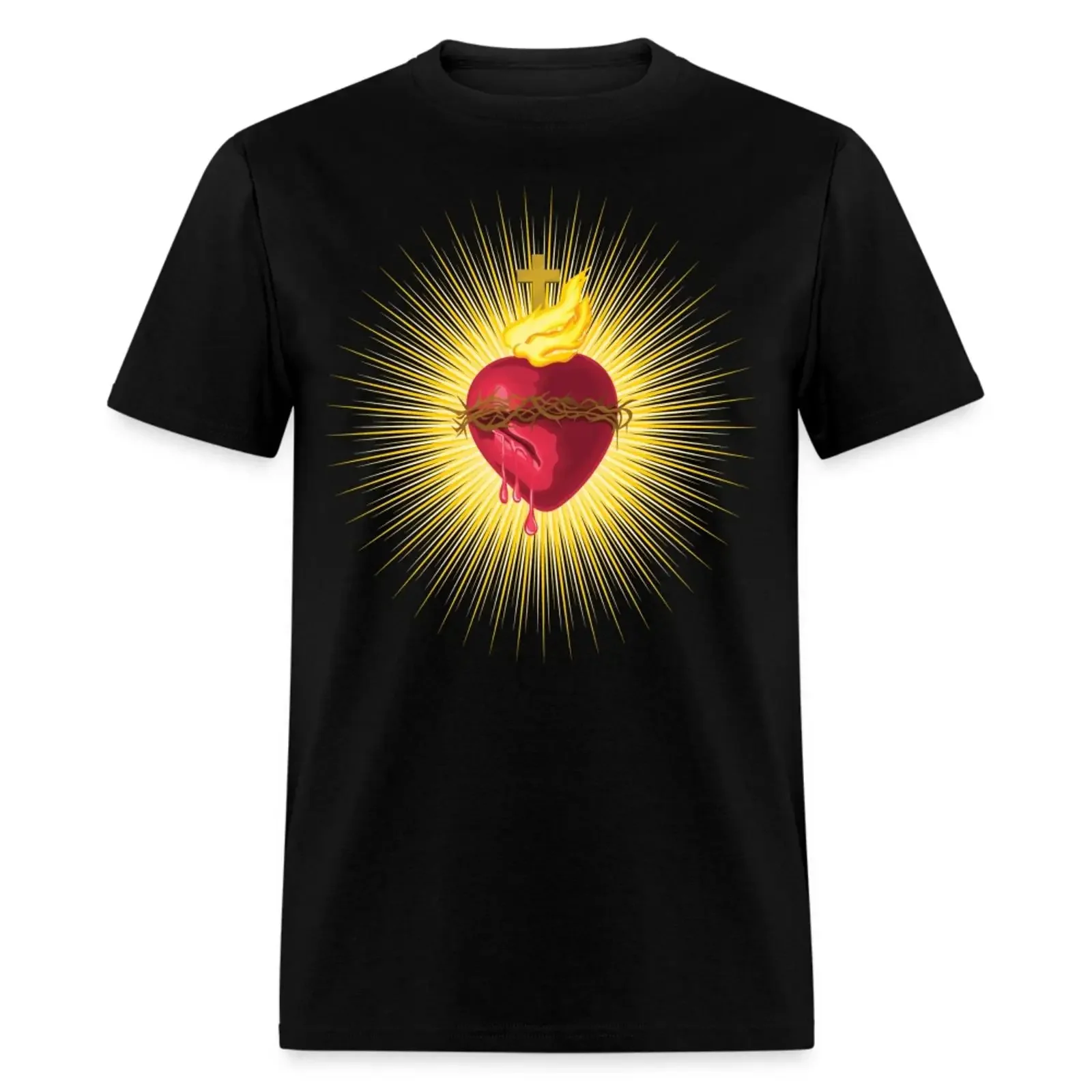 The Sacred Heart of Jesus ChrisT T Shirt Religious Catholic Size S 6XL vintage Washed Casual graphic streetwear Slightly