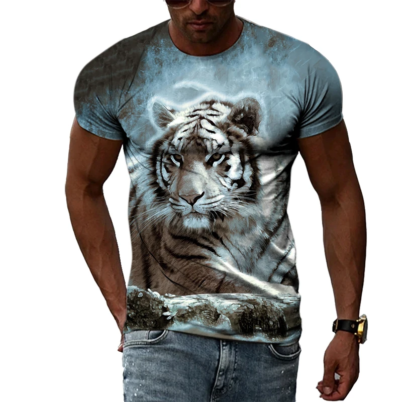 New Year Animal Tiger graphic t shirts For Men Summer Fashion Casual Hip Hop harajuku style t-shirt 3D Personality Print Tee Top