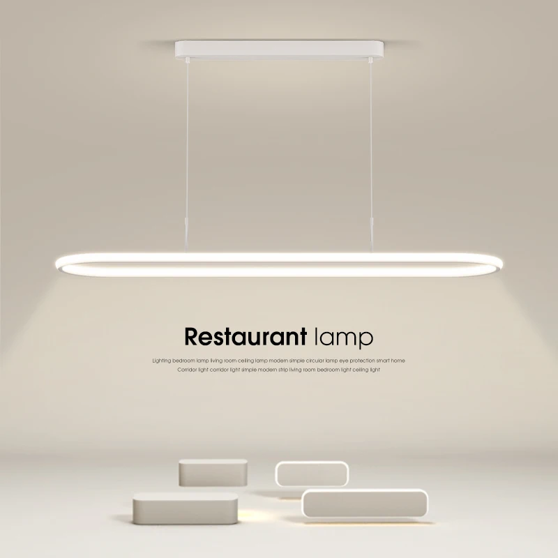 Modern Restaurant Hanglampen Eenvoudige Led Creatieve Lampen Lange Ring Lamp Minimalistische Nordic Bar Eetkamer Tafel Verlichting