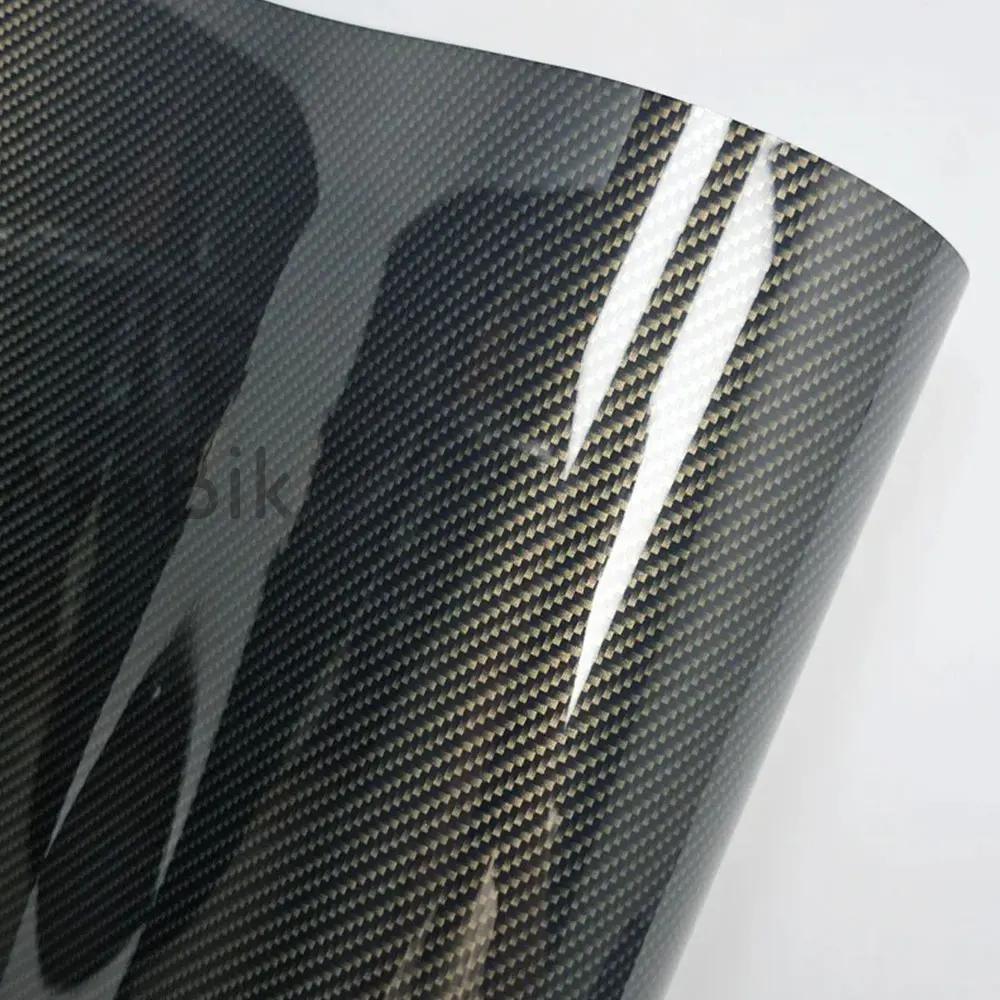 

8D/9D Glossy Black Gold Car Stickers PET Carbon Fiber Vinyl Film Auto Styling Wrap Vehicle Detailing Car Accessories Motorcycle