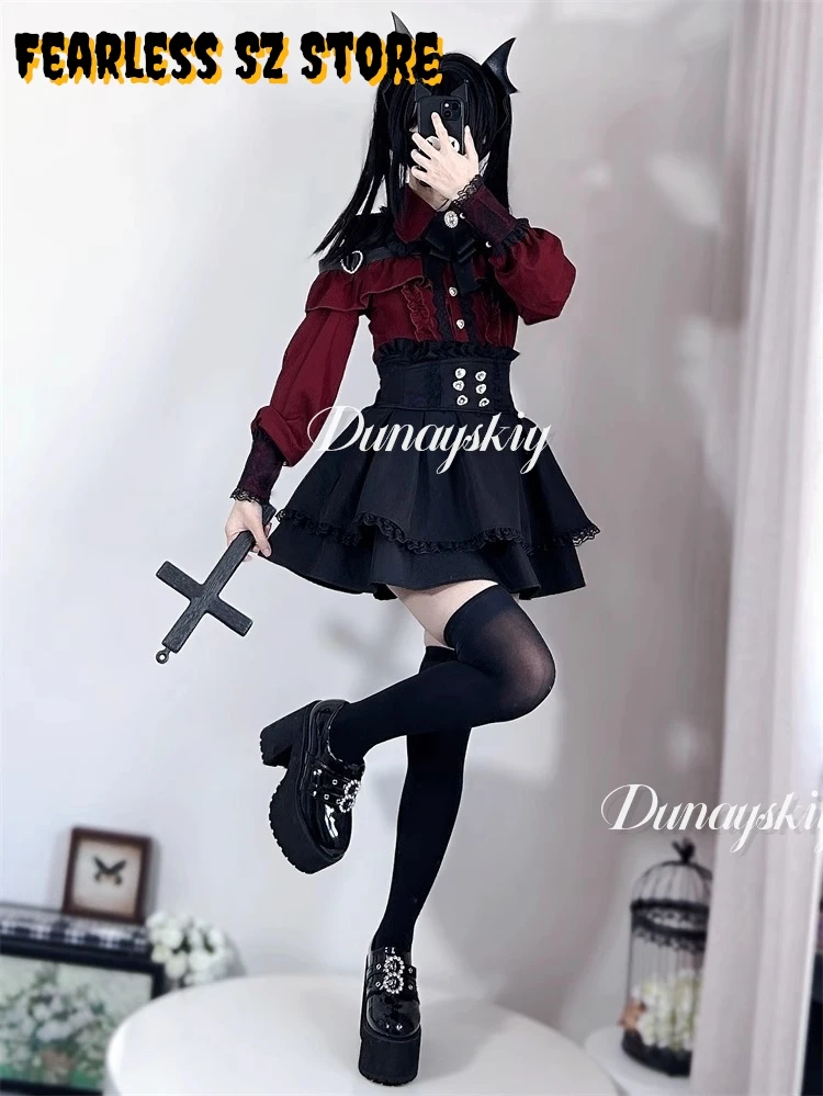 

Jirai kei Рубашка JK Юбка Лолита Y2K Милый японский стиль Школьная форма Блузка Топ Платье Темность Наряд Женщины Девушки Тематическая вечеринка