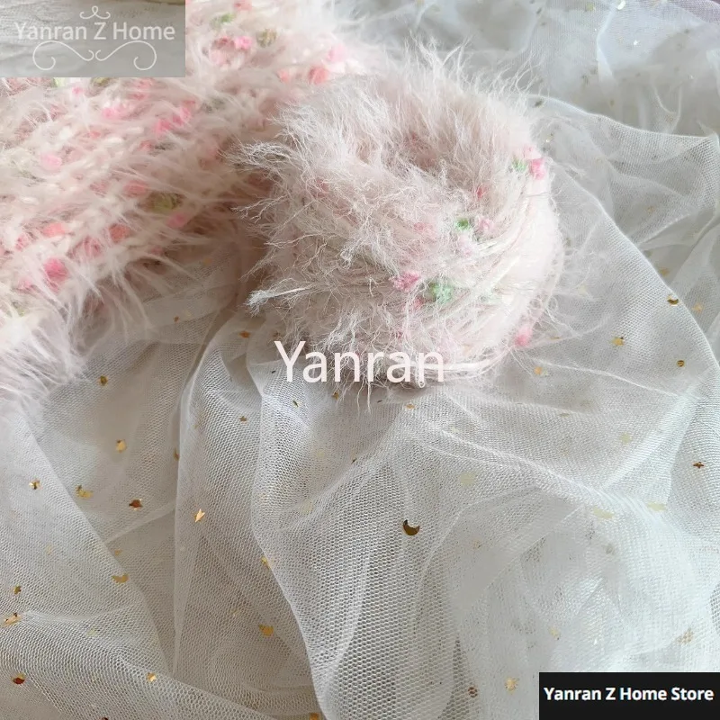 Alpaca Bean Yarn Crochet Hand Mixed Thread 50g Soft Glutinous Pink Tender Close Fitting Yarn Handmade DIY Crochet Hat Scarf Yarn