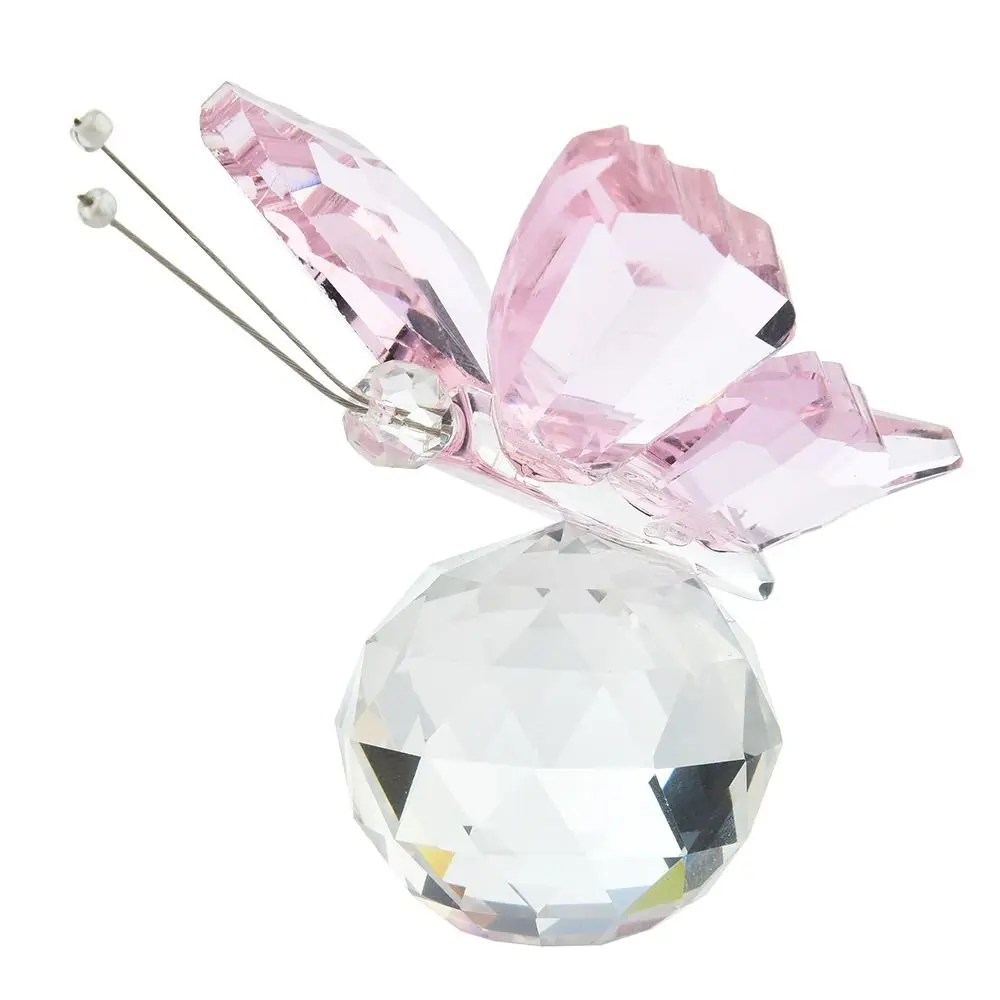 Simple White Crystal Crystal Butterfly Vivid Handmade Miniature Figurines Glass Art Cute Crystal Crafts Wedding