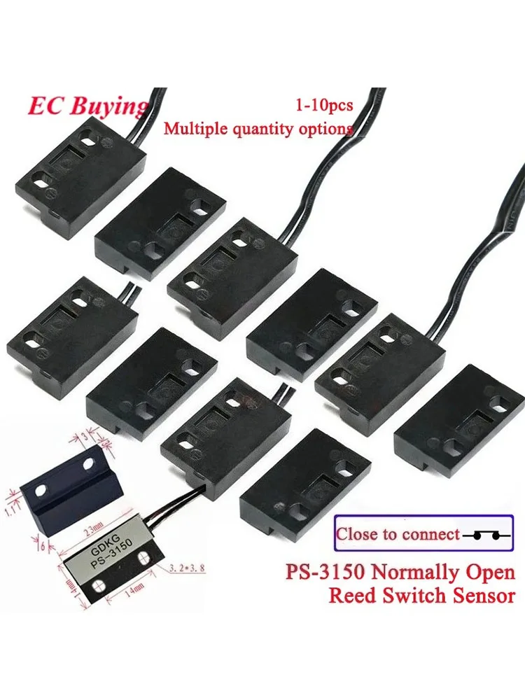 1-10 szt. Czujnik kontaktronowy PS-3150 PS3150 Normalnie Otwarty NO Magnetyczny czujnik zbliżeniowy do drzwi i okien, przewód 30 cm, odległość indukcyjna — zdjęcie produktu 7