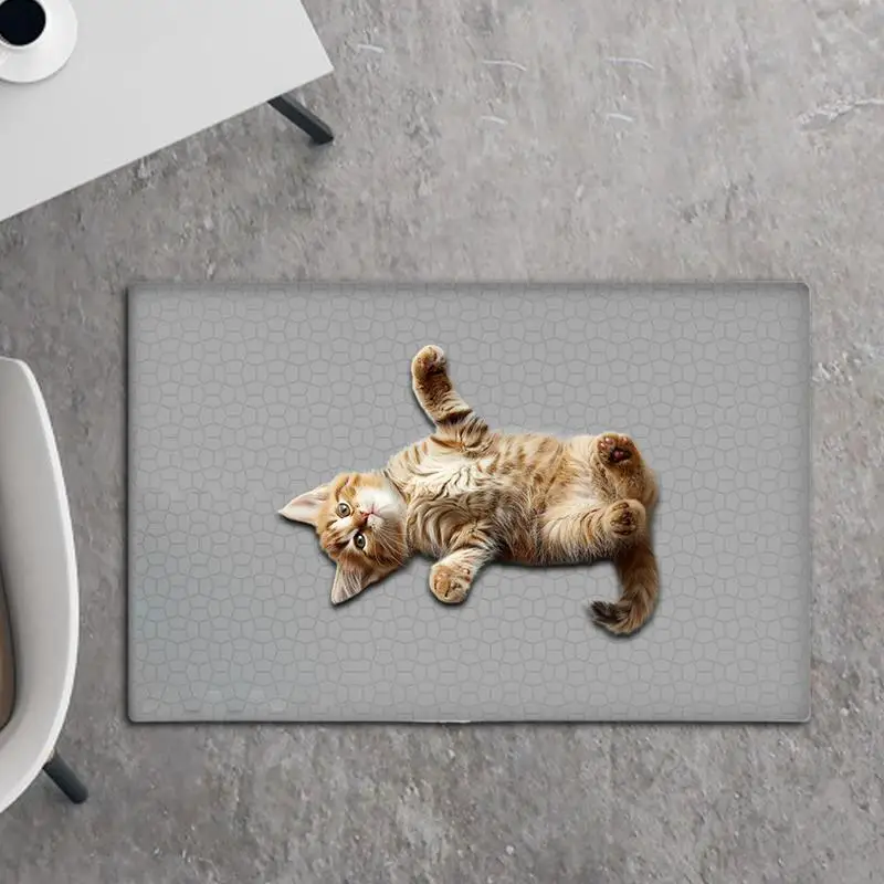 

Cat Litter Box Mats For Floor Floor Waterproof Silicone Cat Litter Box Mat Washable Folding Scratch Proof Rug Indoor Outdoor
