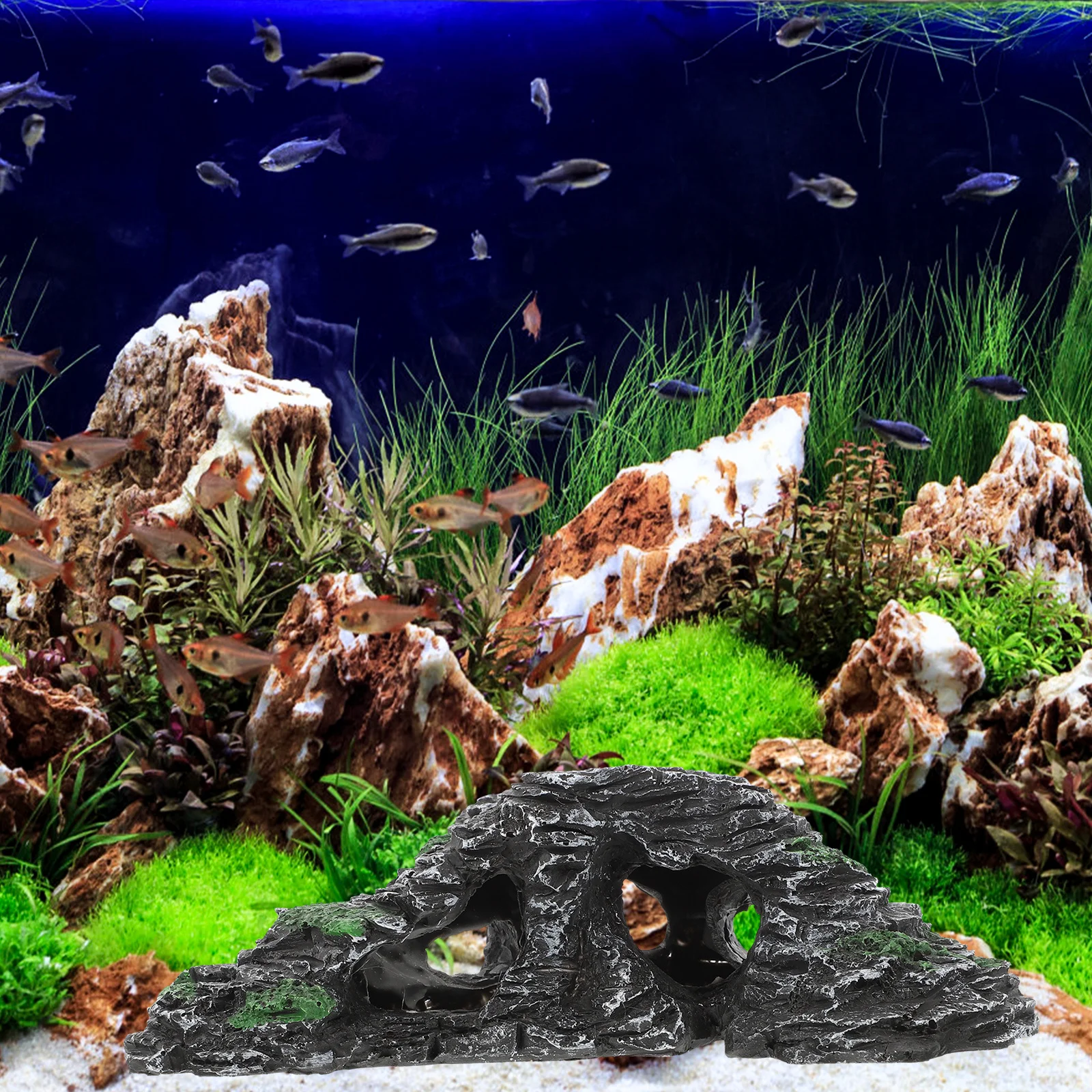 

Resin Turtle Basking Platform for Aquarium Reptile Tank Decoration Rockery Climbing Spot Habitat Accessory Vivid Waterproof