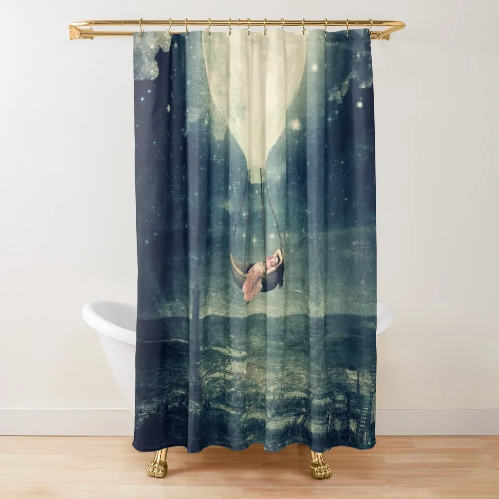 

Moon Reverie Shower Curtain Bathroom Shower Waterproof Bath And Anti-Mold Curtain