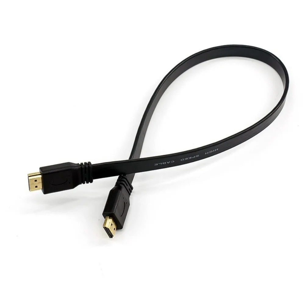 Kabel kompatybilny z HDMI Full HD krótki płaski przewód wtyk męski na męski HDMI dla Audio wideo HDTV TV PS3 0.3M 0.5M 1M