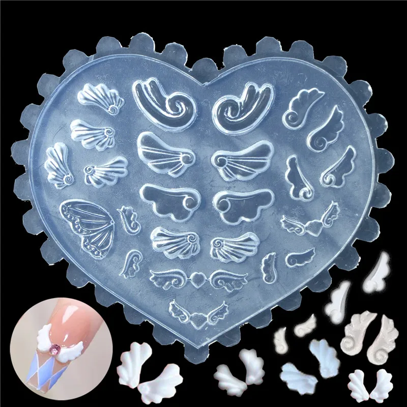 Nail Art Silicone Mold English Letter Butterfly Flower Fruit Design Stereo Crystal Carving Mold DIY Manicure Tools