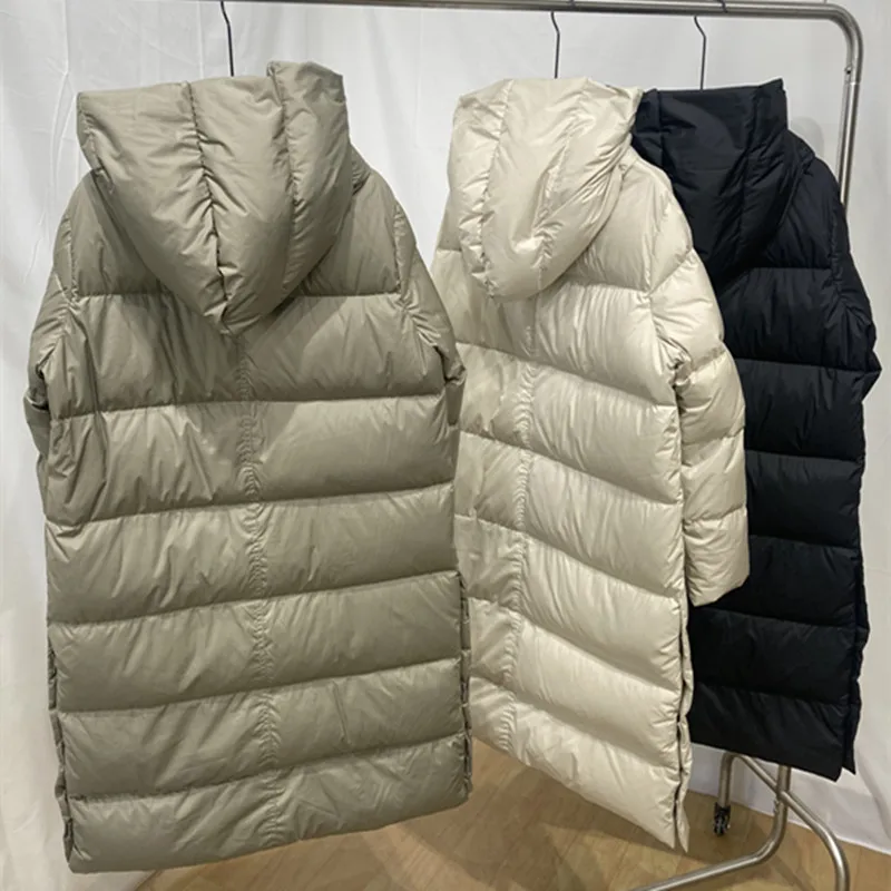 Imagem -02 - Cabolsa Longo e Solto para Pato Windproof para Mulheres Cabolsa de Inverno Europeu Parkas Isolantes Branco Novo