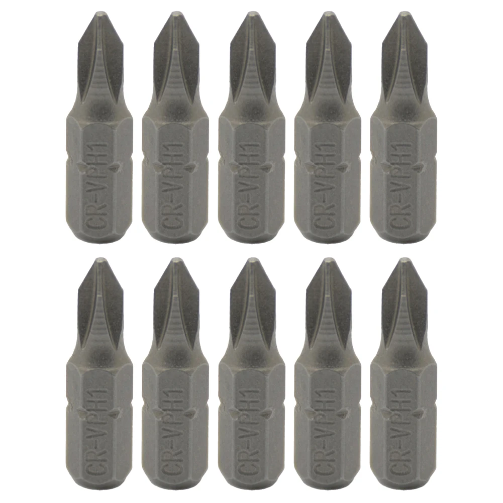 Puntas de acero al cromo vanadio Juego de puntas de destornillador cruzado Vástago hexagonal de 1/4 de pulgada Longitud de 25 mm Diámetro del vástago hexagonal estándar