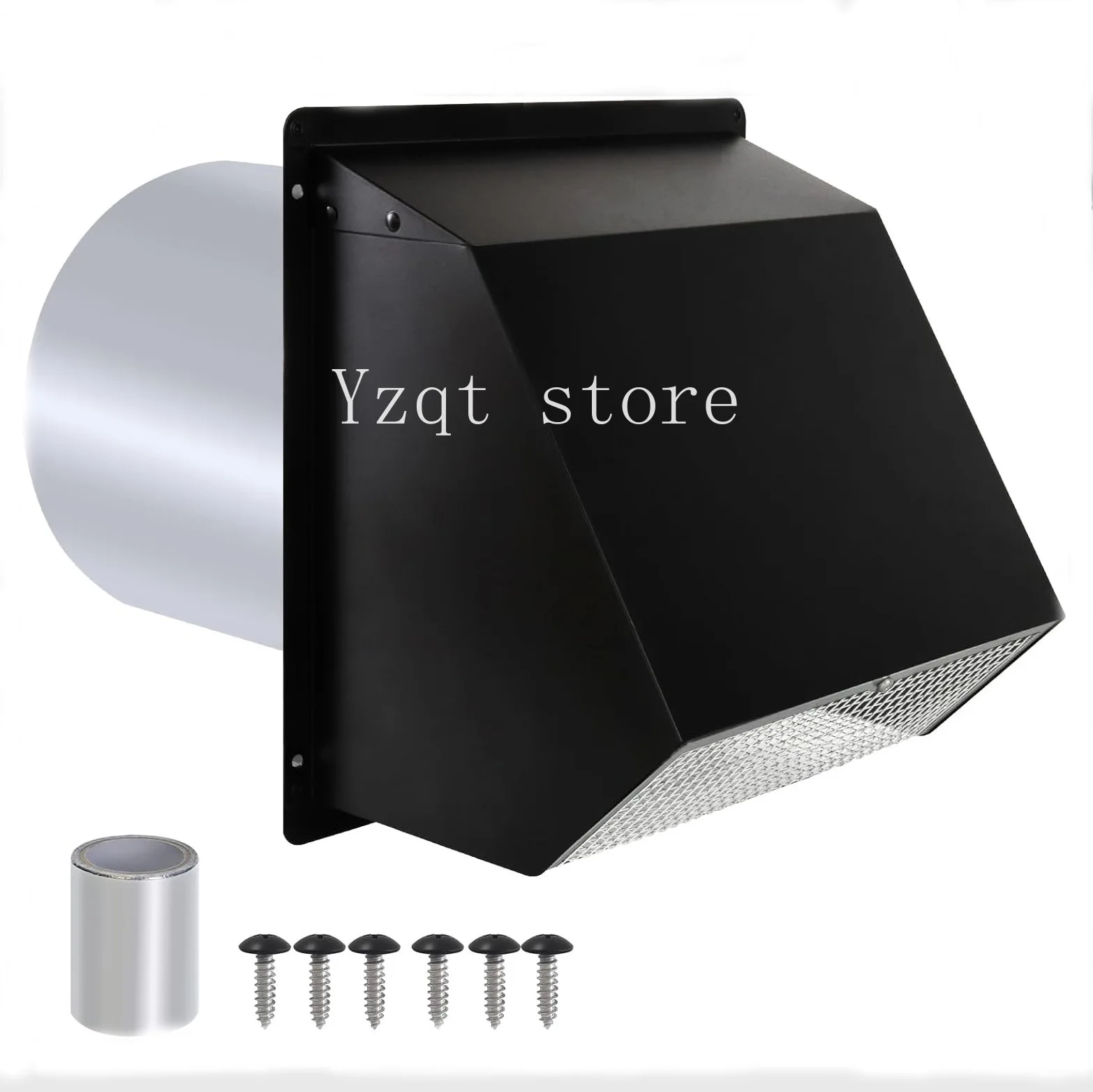 8-Inch Hooded Wall Vent Damper Outdoor Wall Exhaust Ventilation and Air Exhaust
