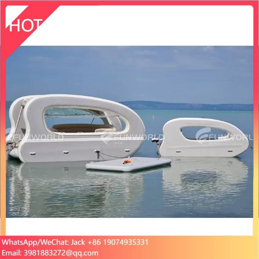 

Надувная роскошная водная лодка DWF, надувная морская танковая лодка, надувная электрическая лодка, поплавок-остров для озера и реки