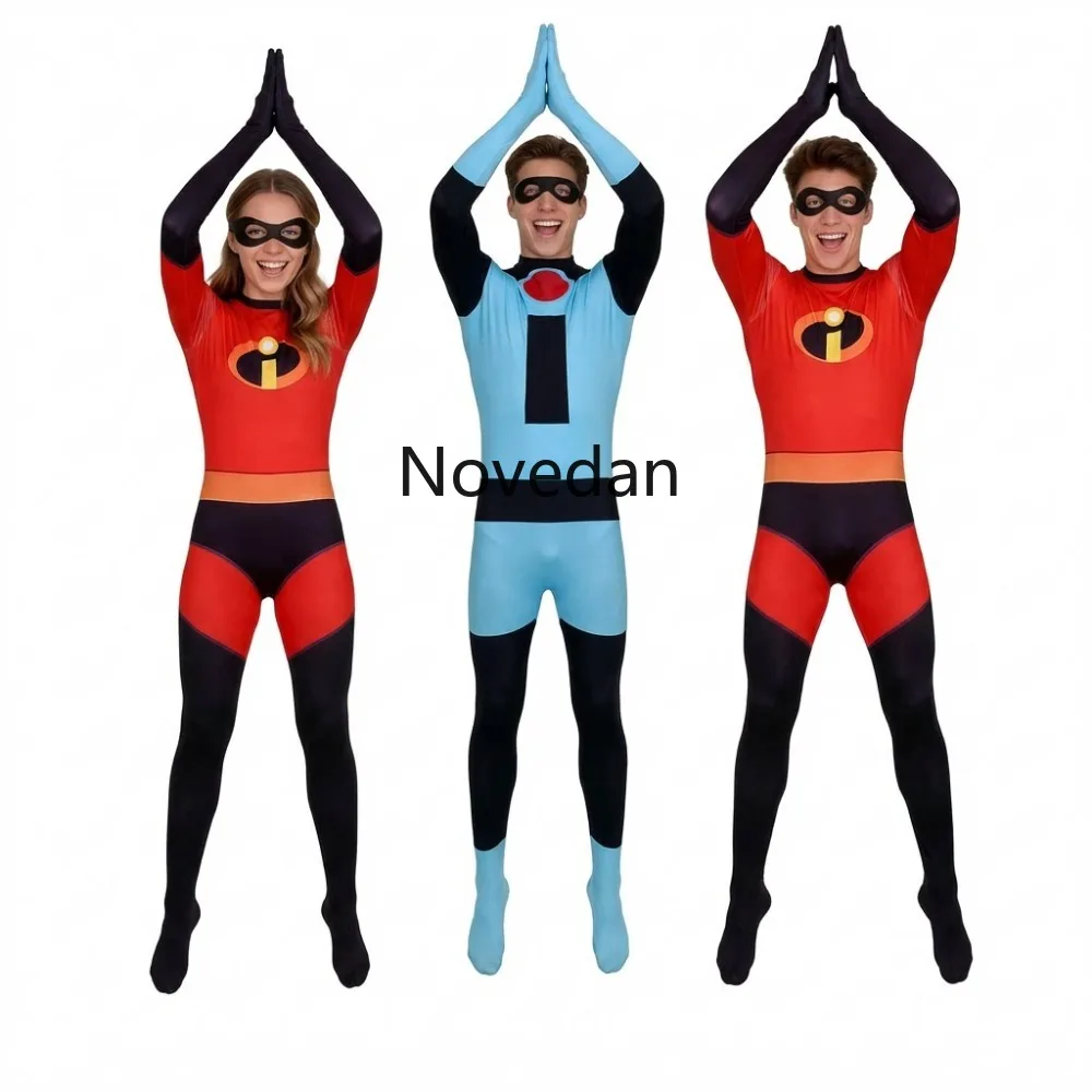 Halloween The Incredibles 2 Elastigirl Superhero Cosplay Costume Zentai Suit Bodysuit Women Men Party Jumpsuit Adult Kids view 3