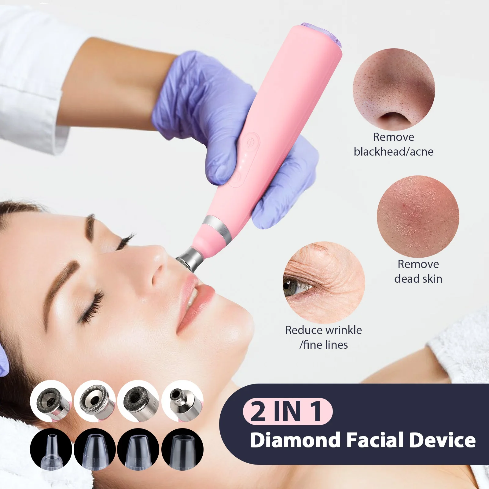 

Diamond Microdermabrasion Machine Pore Vacuum Blackhead Removal for Skin Toning Skin Rejuvenation Facial Treatment Device