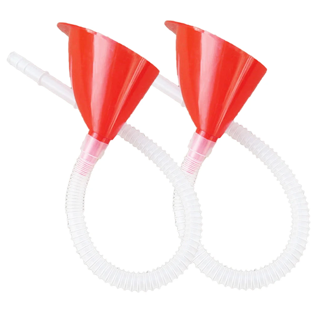 

2 Sets Oil Funnel for Cars Motorcycles Engine Windshield Washer Long Hose Durable Plastic Large Capacity Automotive