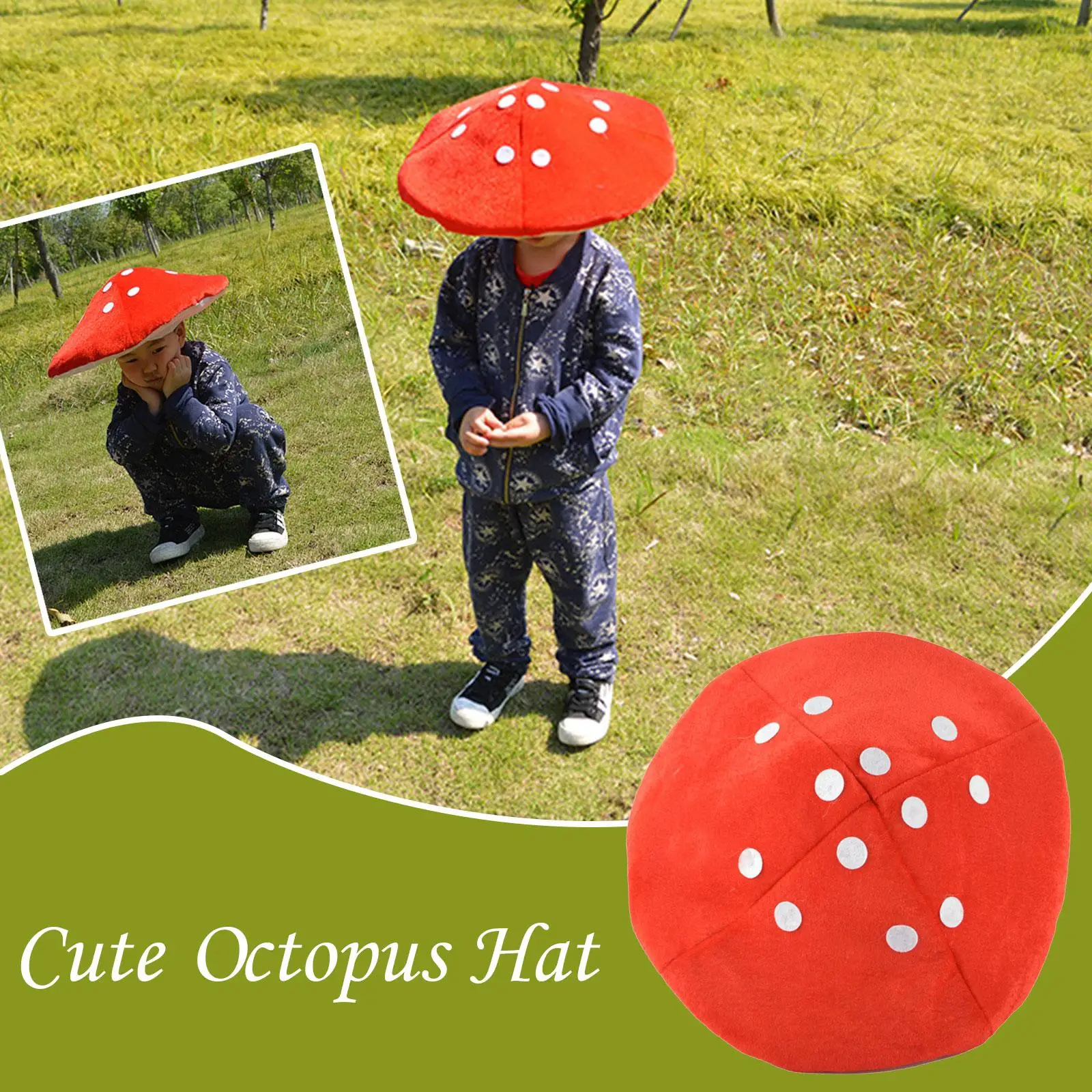 

Cute Red White Mushrooms Hat Costume Cosplay Hats Party Ladies Beret Caps Beret Plush Winter Warm Funny Cap Bud Kids Autumn B2Y0