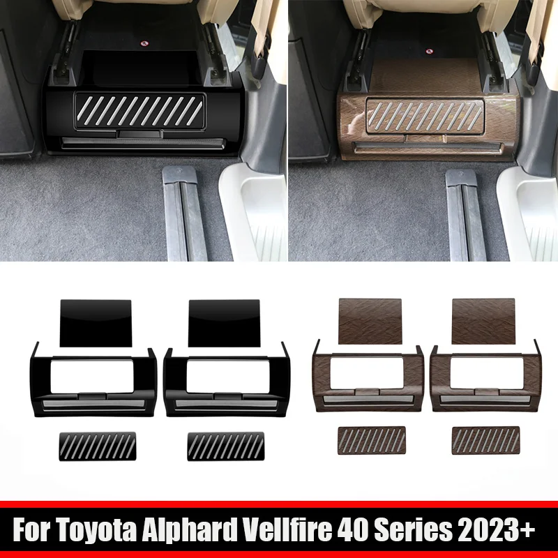 For Toyota Alphard Vellfire 40 Series 2023 2024 ABS wood Rear air vent Seat Back Protector Anti Kick Pad Waterprrof  Accessories