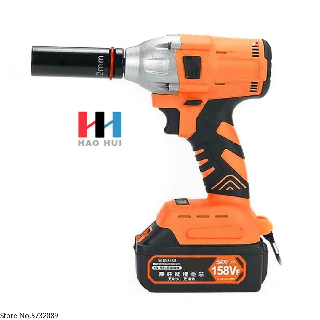 

T002 128V Cordless Impact Wrench 1/2" Driver Ratchet Gun Li-ion Battery LED 12800mah With toolbox Battery and charger