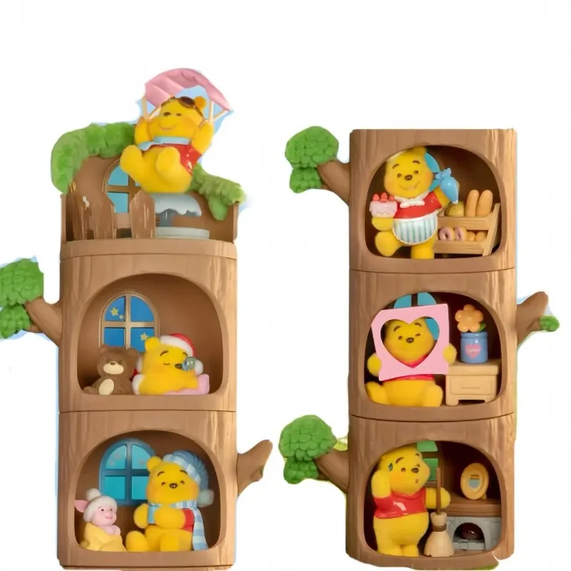 

Disney Winnie The Pooh Tree House Series Doll Toy Ornament Anime Cartoon Figure Desktop Decoration Toys Kawaii Birthday Gift