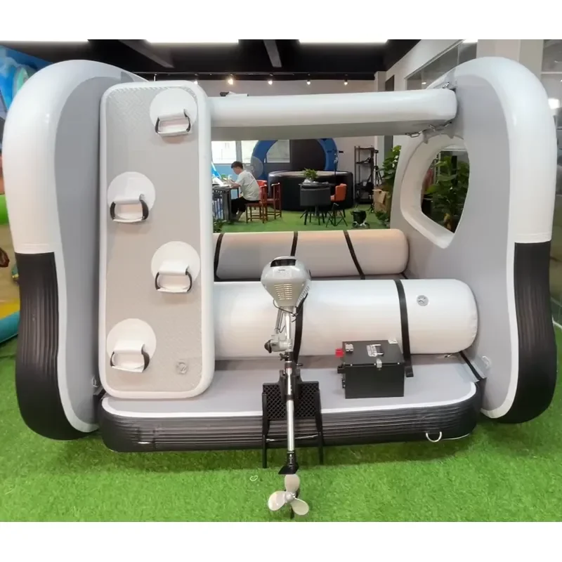 Water Partner Folding Inflatable Electric Catamaran Floating Boat for Fun