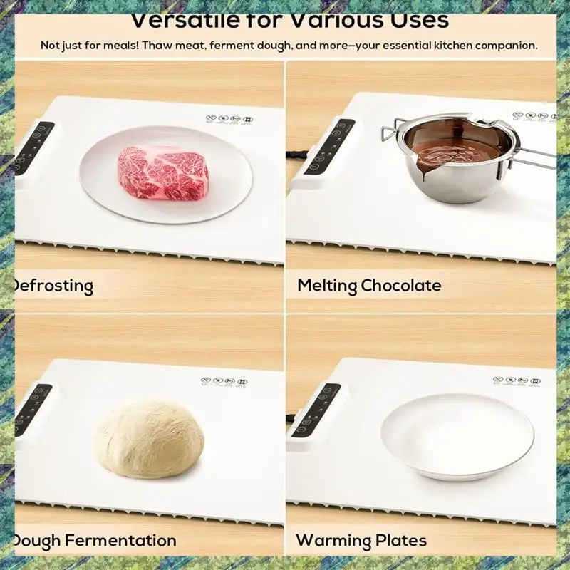 

Nana Kitchen Gadgets Portable Food Warmers: Roll Up Silicone Heating Mat For Food - Foldable Electric Warming Tray US Plug