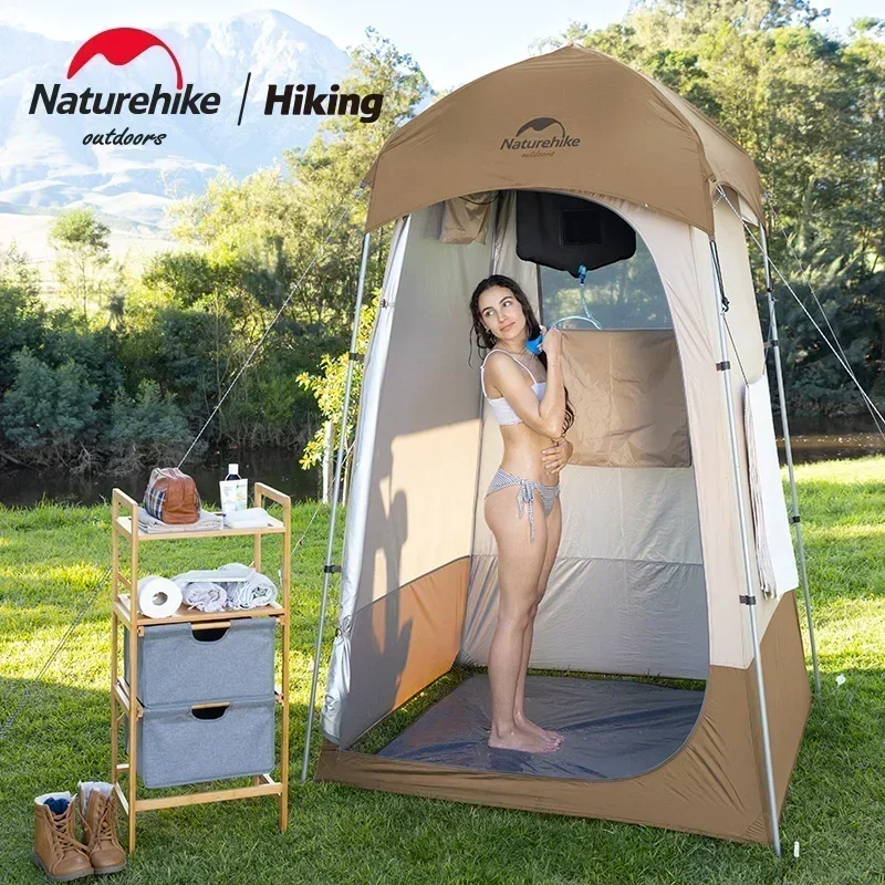 Naturehike Portable Camping Shower Tent 210T Sunscreen Waterproof Outdoor Single Shower Changing Tent Emergency Toilet Tent