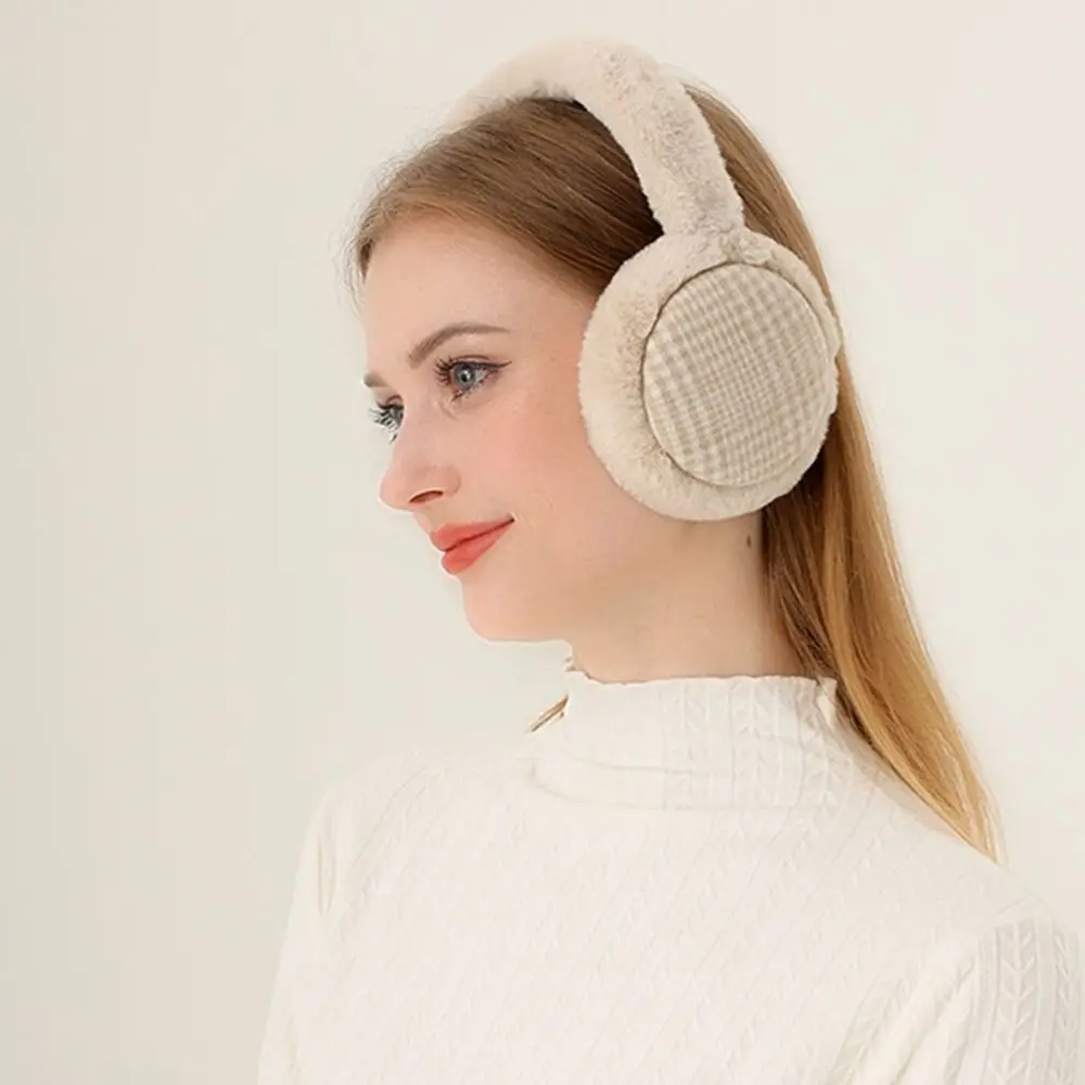 Winter Warm Ear Muffs Cover Women Girls Fluffy Burger Shape Earcap Children Earmuffs Soft Cashmere Solid Color Warmers Earlap