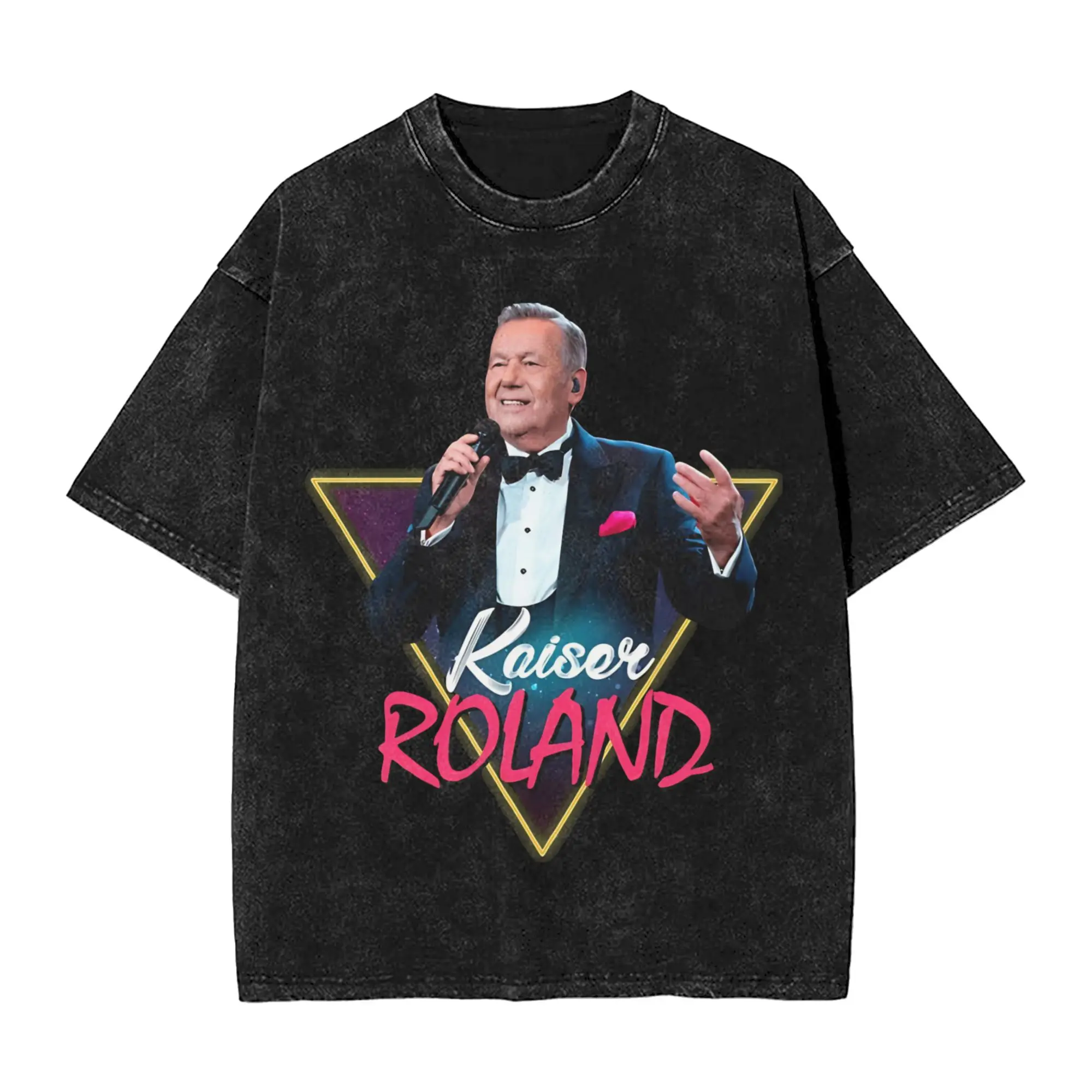 roland kaiser eurovisions 2026 T Shirts Men 100% Cotton Novelty T-Shirt Round Collar  Tees Short Sleeve Clothes Plus Size