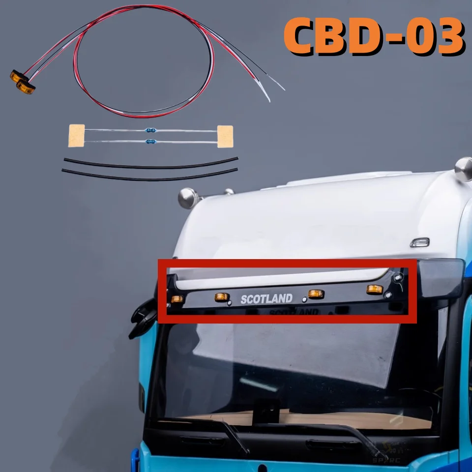 

Visor Spotlight Position Light CBD-03 3V LED for 1/14 Tamiya RC Dump Truck SCANIA 770S 56368 R620 VOLVO BENZ Arocs MAN LESU Car
