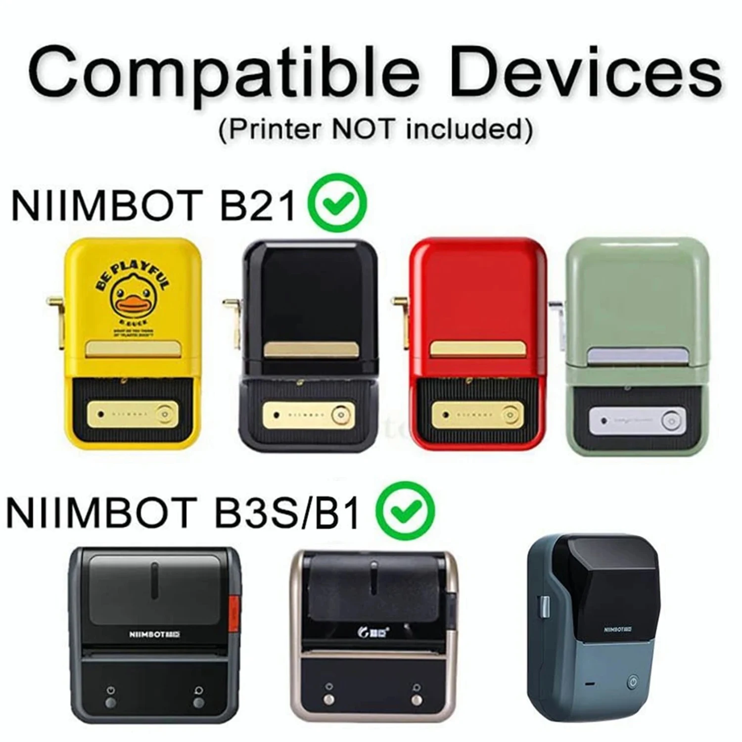 NiiMBOT B1 B21 Mini Portable Thermal Printer 30-50mm Transparent Label Paper Rolls Round Stickers Self-adhesive Waterproof Label