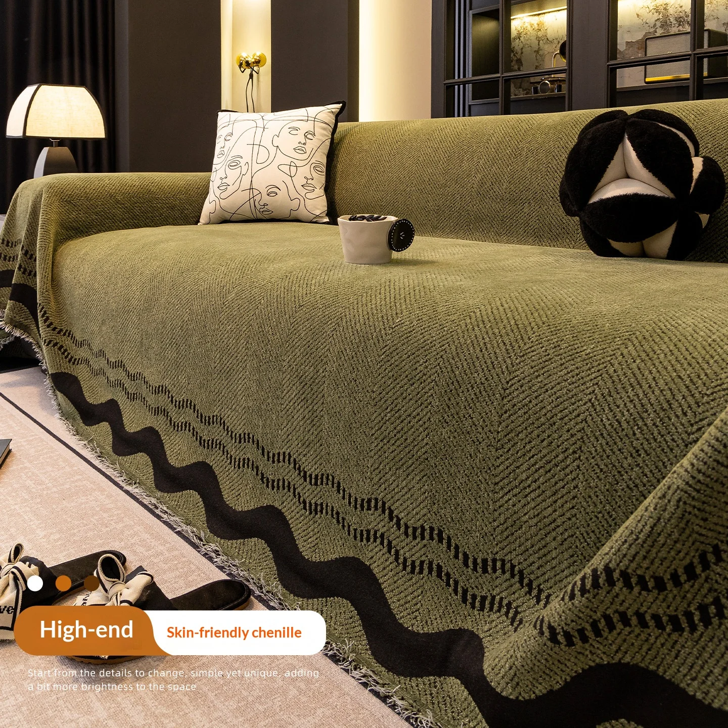 Home Living Room Sofa Cover All Seasons Anti Cat Scratch Sofa Towel Chenille Non Slip Full Coverage Cover High End Sofa Blanket