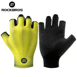 ROCKBROS Cycling Gloves Half Finger Bicycle Gloves Breathable High Elasticity Short Finger Gloves Men Women MTB Road Bike Gloves