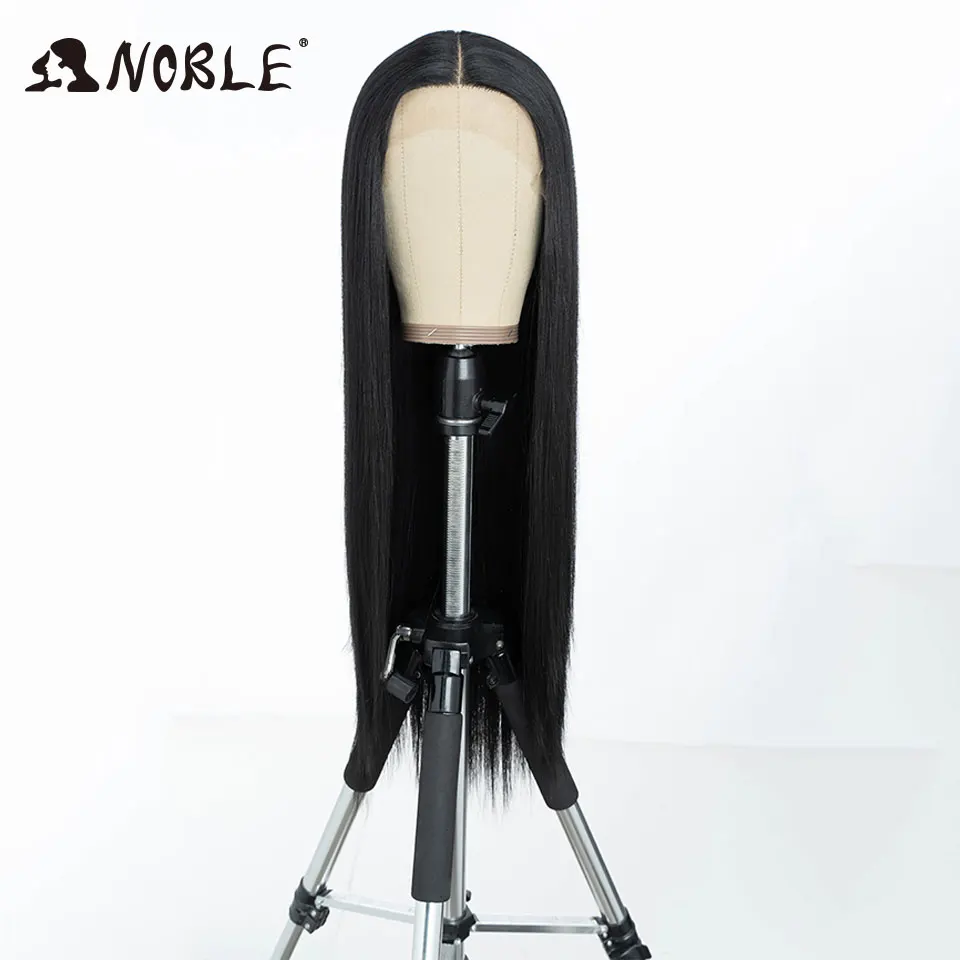 Noble Cosplay Long Straight Synthetic Lace Front Wigs For Women 30 Inch Middle Part Synthetic Lace Wig High Temperature Fiber