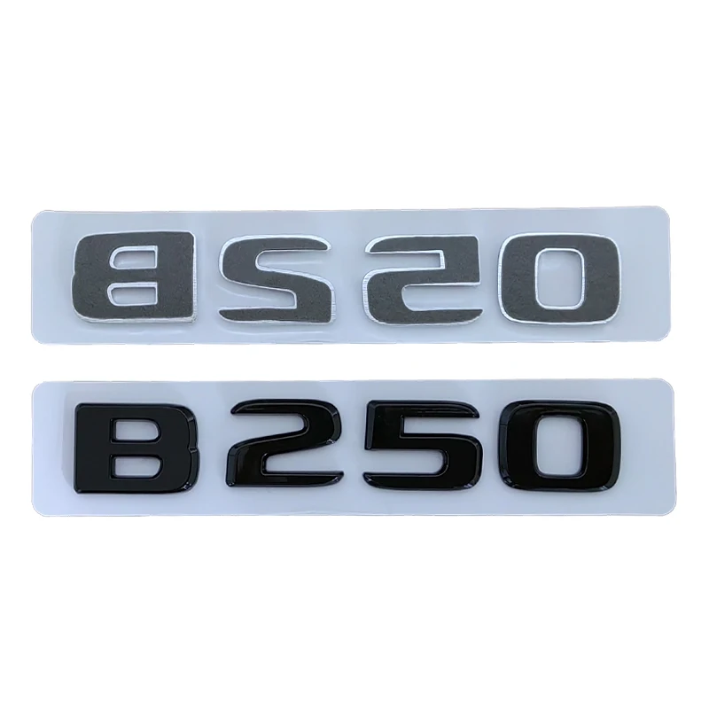 Letras de maletero de coche negro cromado ABS 3d para Mercedes Benz B160, B180, B200, B220, B260, W245, W246, emblema de logotipo, accesorios de insignia