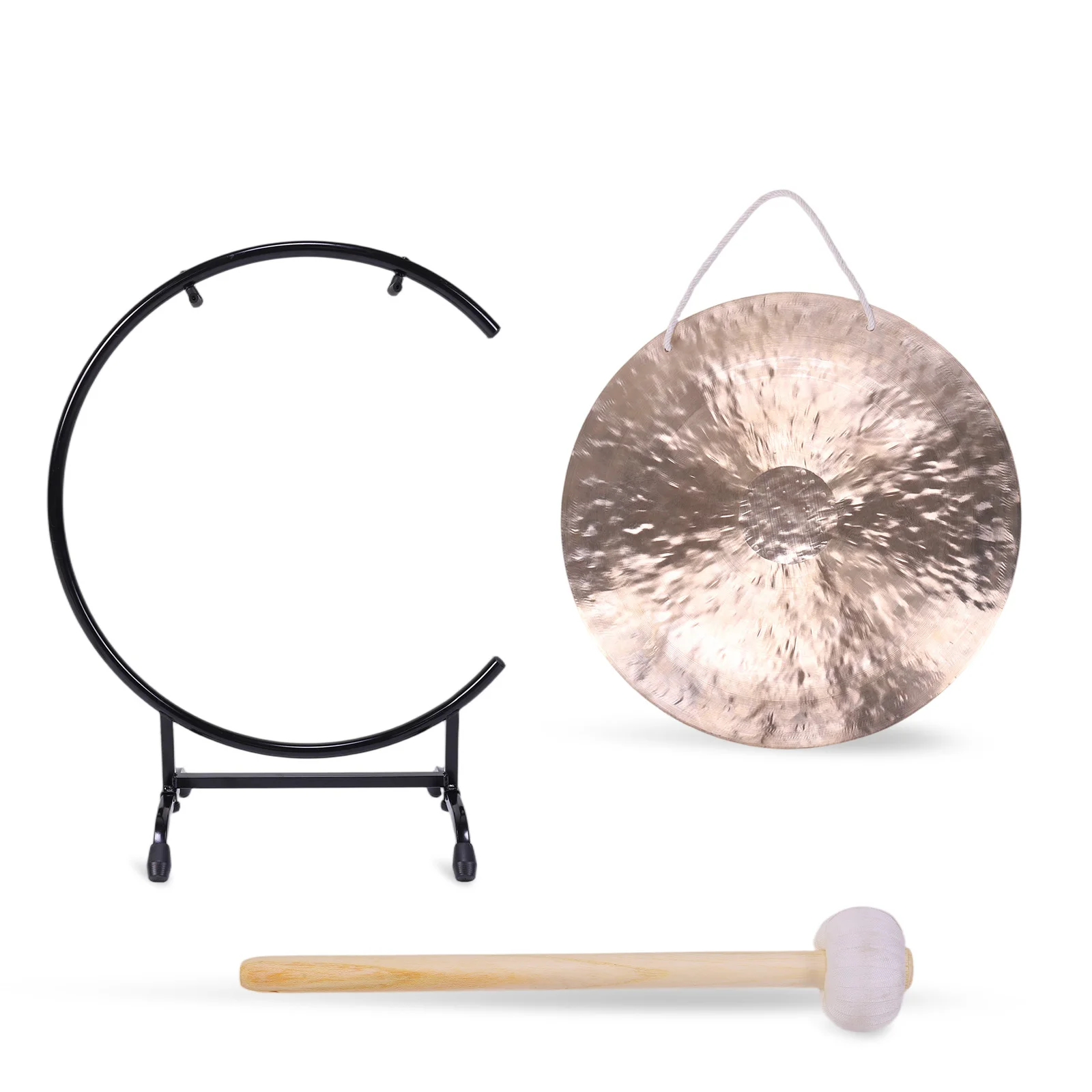 1 مجموعة الصينية مع حامل ومطرقة سطح المكتب الصغير غونغ الصينية الجدول غونغ لديكور المنزل هووسورمينغ نعمة